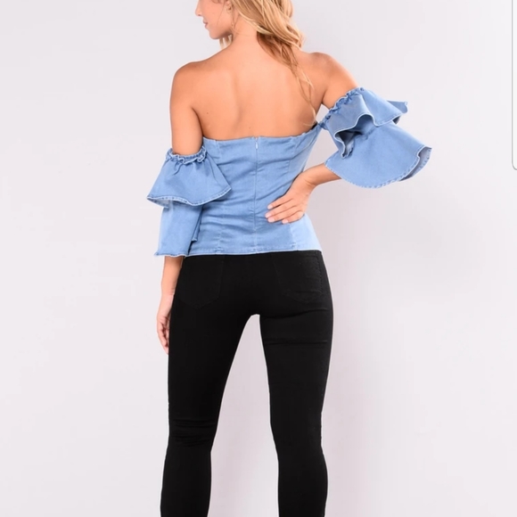 FASHION NOVA denim top - Picture 2 of 5